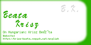 beata krisz business card